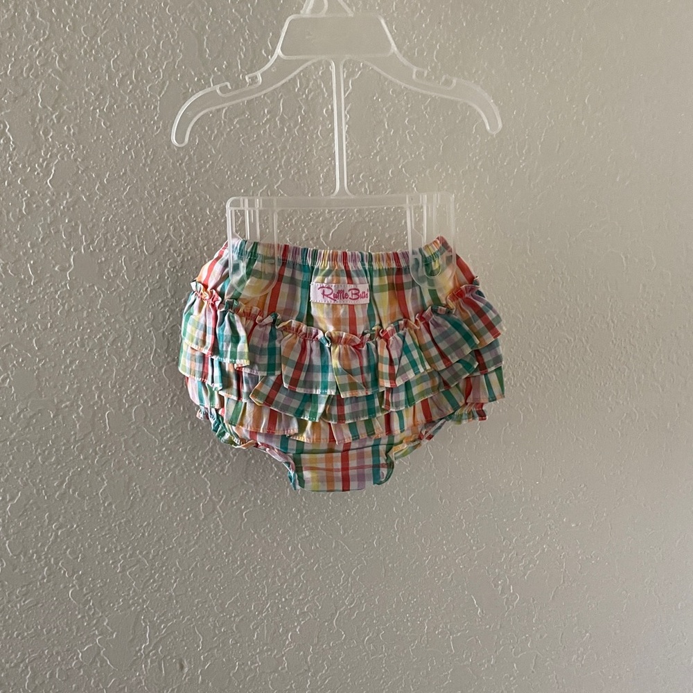 Size 12-18 month Ruffle Butts Rainbow Gingham Bloomers